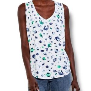 NIC+ZOE Garden Party Tank - Plus 1X White/Blue/Green